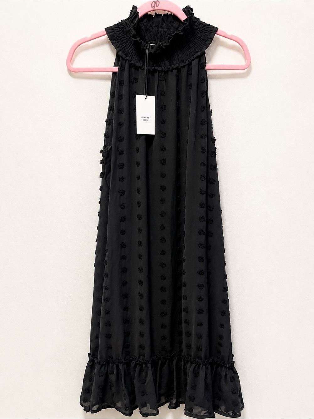 THML Black Sleeveless Ruffle-Neck Party Dress